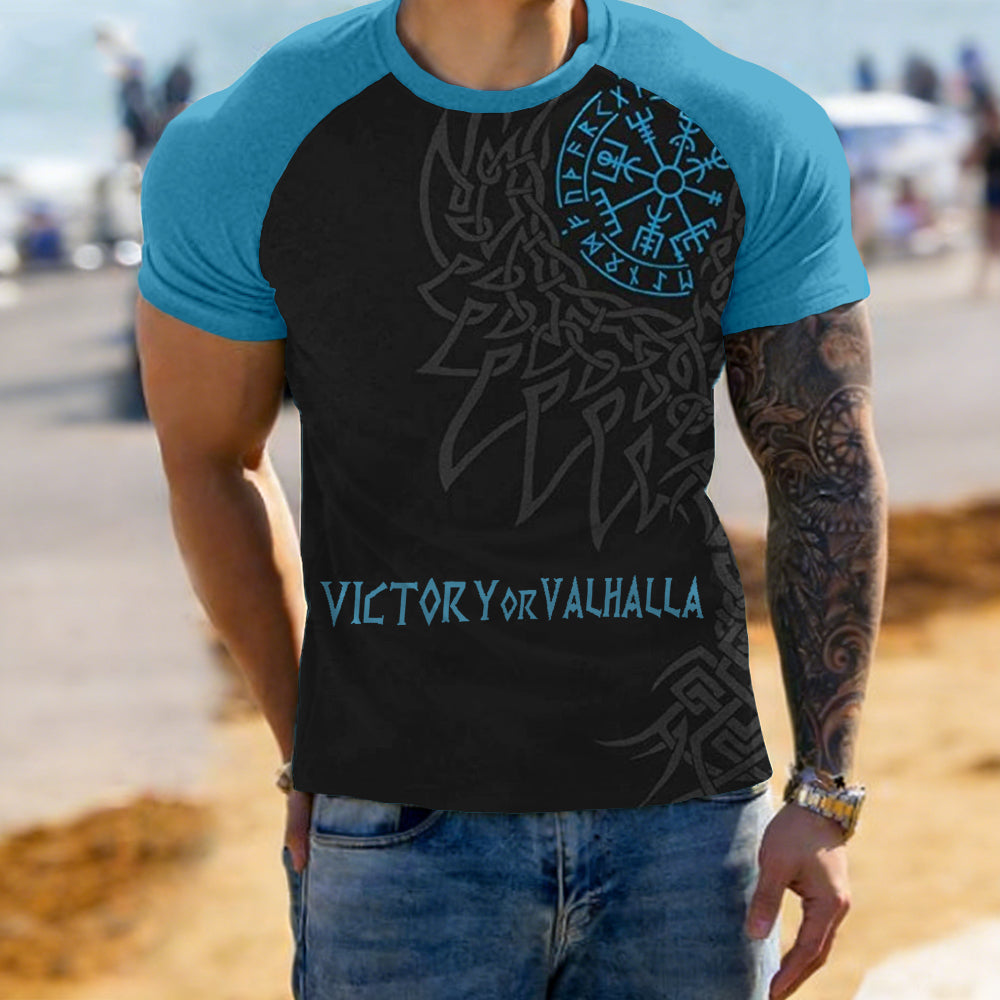 Comstylish Men's Victory Or Valhalla Contrast Comfy T Shirt
