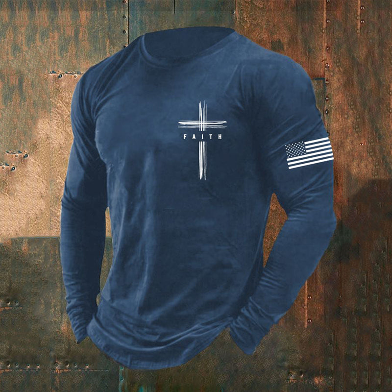 Comstylish Men's Faith Print Casuasl T-shirt