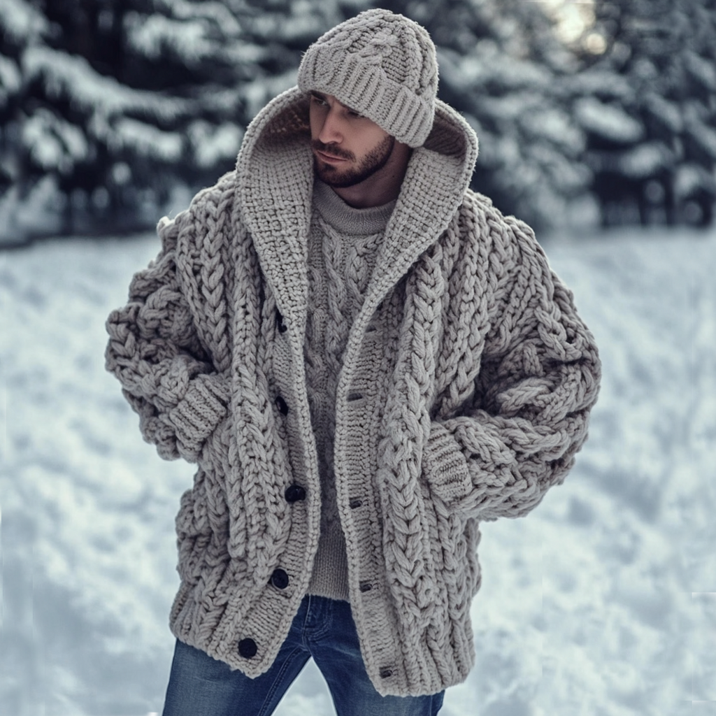 Comstylish Vintage Fairman Island Jacquard Buttons Sweater Cardigan