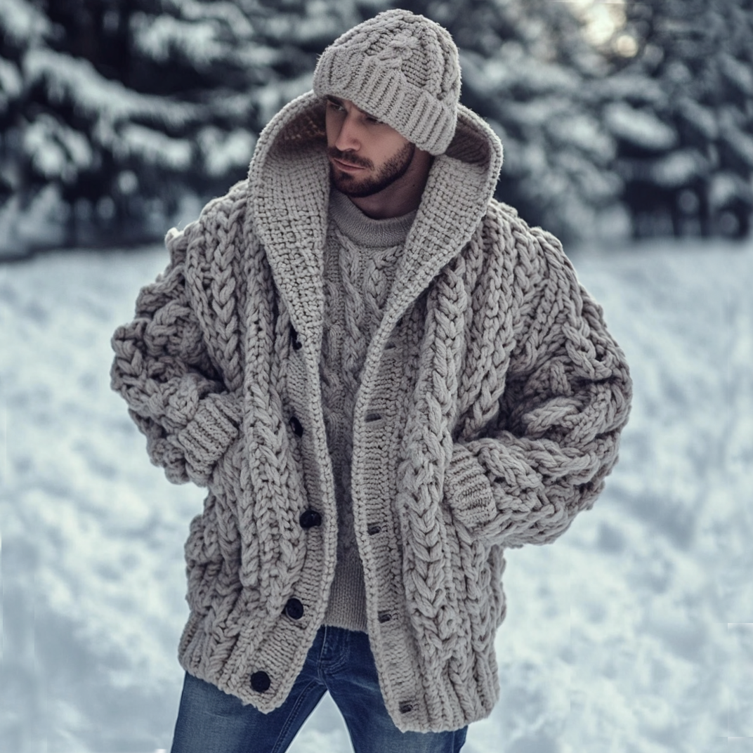 Comstylish Vintage Fairman Island Jacquard Buttons Sweater Cardigan