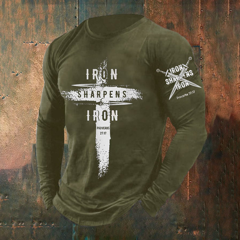 Comstylish Men's Faith Print Long Sleeve Top