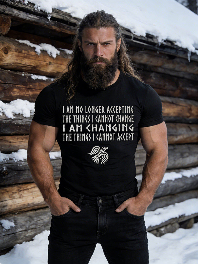 Comstylish Men's Accept The Change Viking Wisdom Casual T Shirt