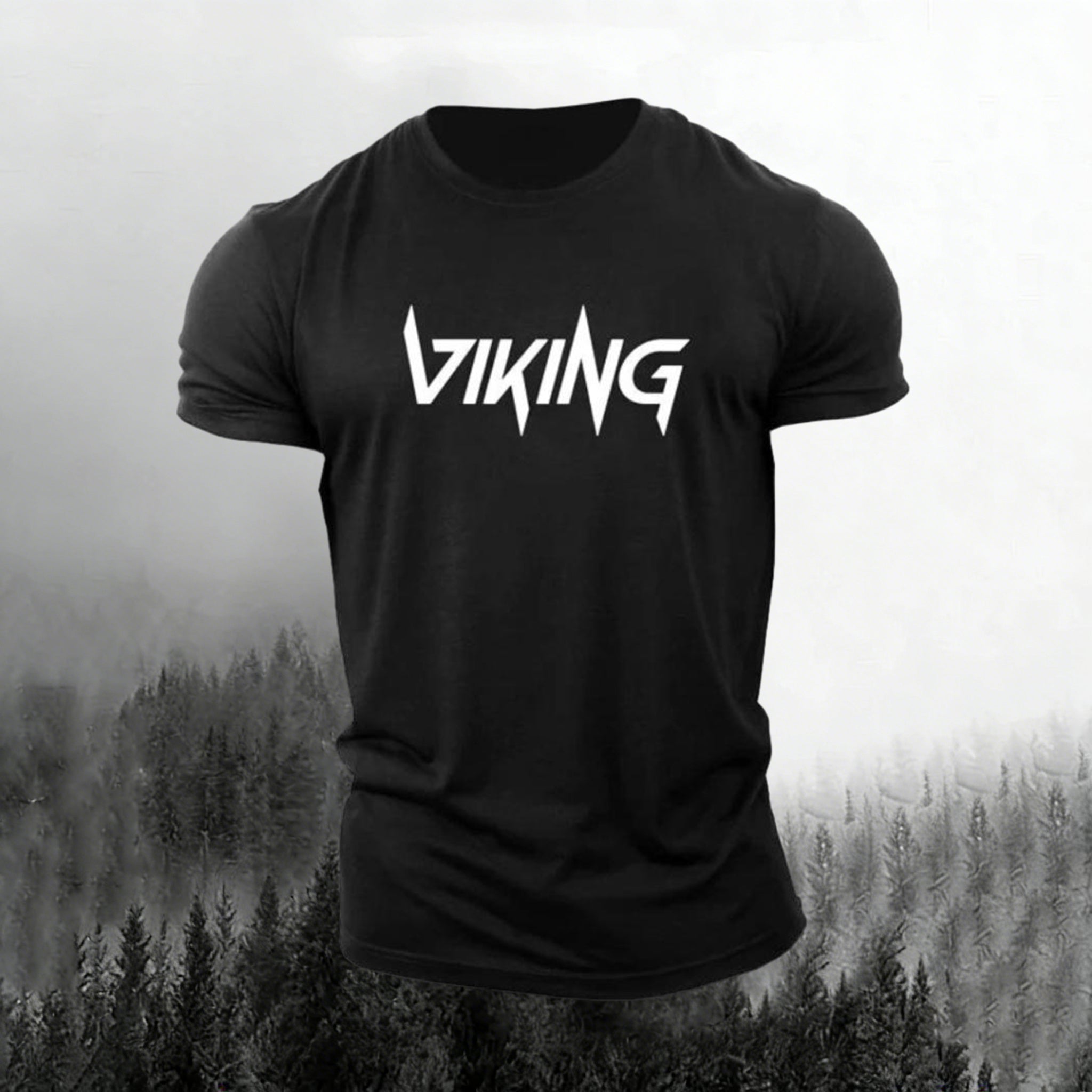Comstylish Men's Viking Print Short Sleeve T-shirt