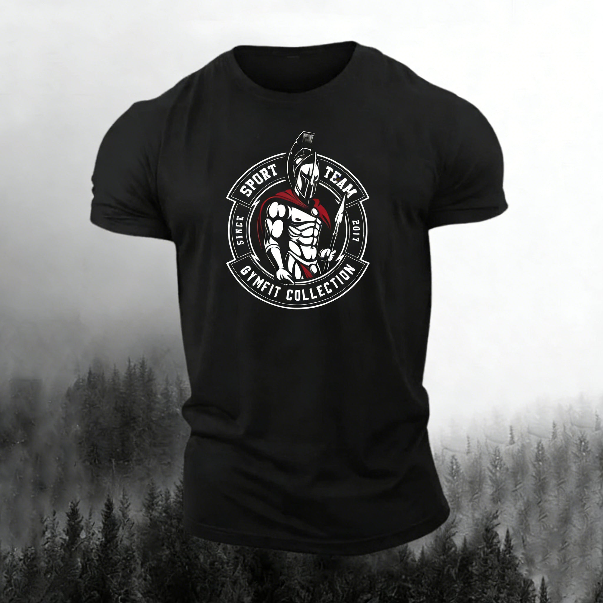 Comstylish Men's Retro Viking Print Casual T-shirt