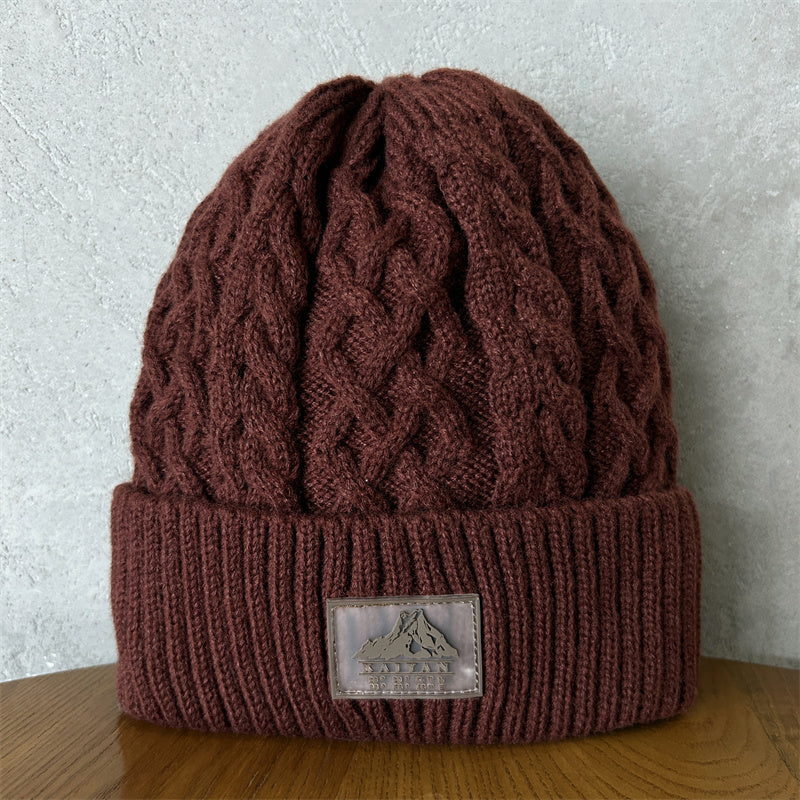Comstylish Unisex Thick Needle Wool Mountain Embroidery Knitted Hat